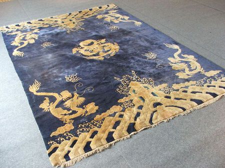 tapis chinois ancien (2m x 3m)-état correct